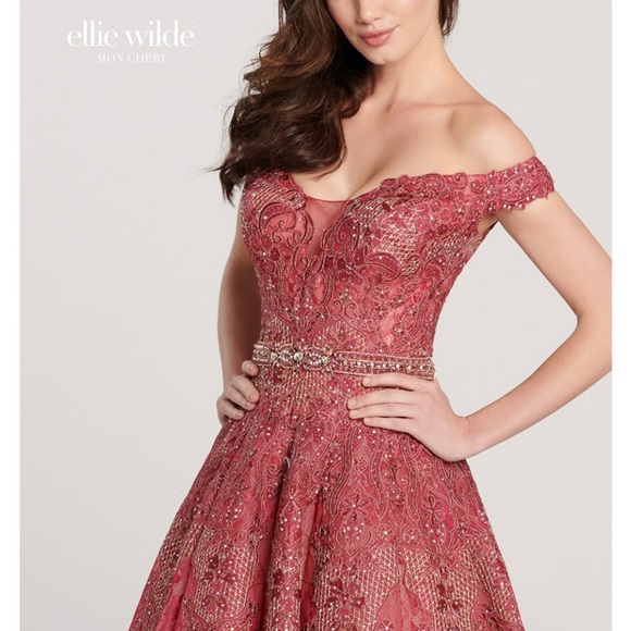 Ellie Wilde by Mon Cheri Navy Gown NWT - Picture 7 of 9